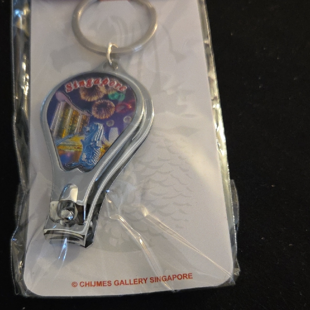Silver Singapore Souvenir Nail Clipper Keychain